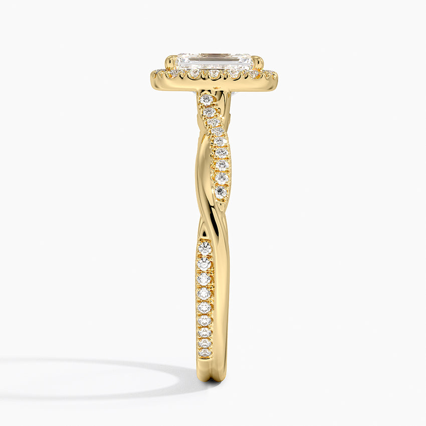 1.25 Karat Emerald Halo Tasarım Tektaş Laboratuvar Pırlanta Yüzük 18K -Magnara - Bold Diamonds