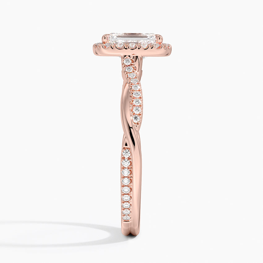 1.25 Karat Emerald Halo Tasarım Tektaş Laboratuvar Pırlanta Yüzük 18K -Magnara - Bold Diamonds