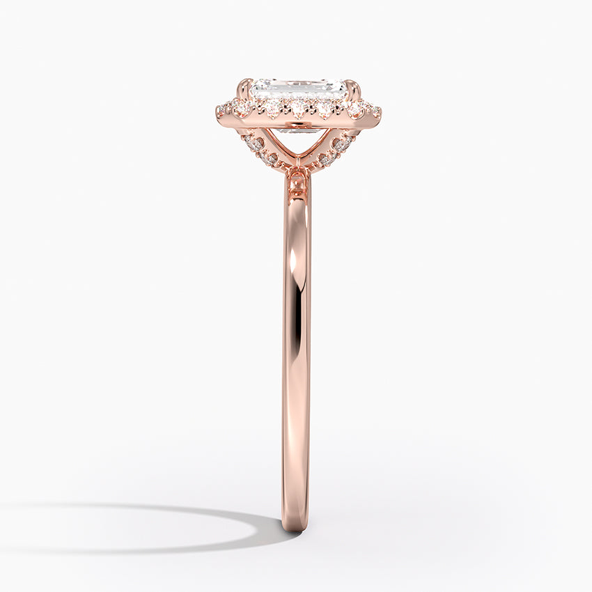 1.25 Karat Emerald Halo Tasarım Tektaş Laboratuvar Pırlanta Yüzük 18K -Ophelia - Bold Diamonds