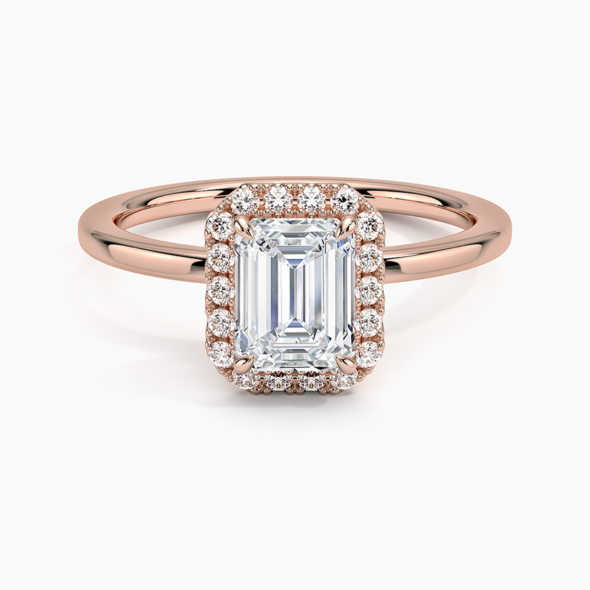 1.25 Karat Emerald Halo Tasarım Tektaş Laboratuvar Pırlanta Yüzük 18K -Ophelia - Bold Diamonds