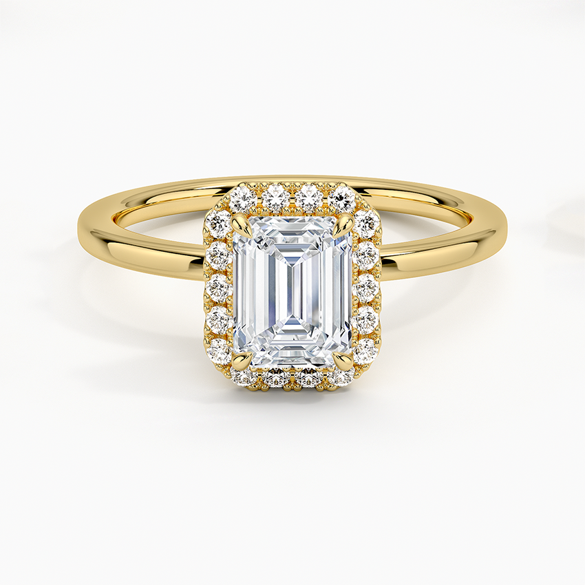 1.25 Karat Emerald Halo Tasarım Tektaş Laboratuvar Pırlanta Yüzük 18K -Ophelia - Bold Diamonds