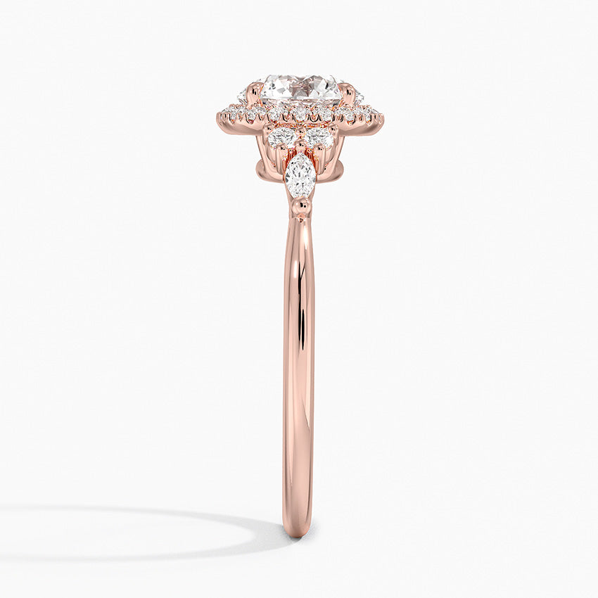 1.25 Karat Halo Tasarım Tektaş Laboratuvar Pırlanta Yüzük 18K -Amara - Bold Diamonds