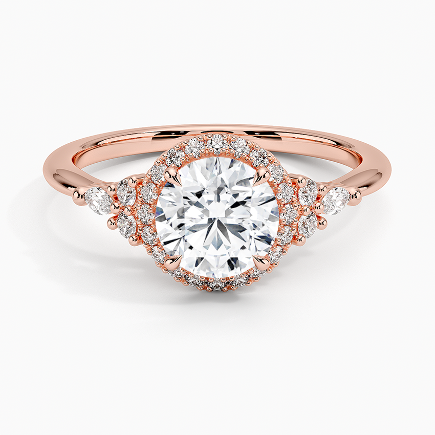 1.25 Karat Halo Tasarım Tektaş Laboratuvar Pırlanta Yüzük 18K -Amara - Bold Diamonds