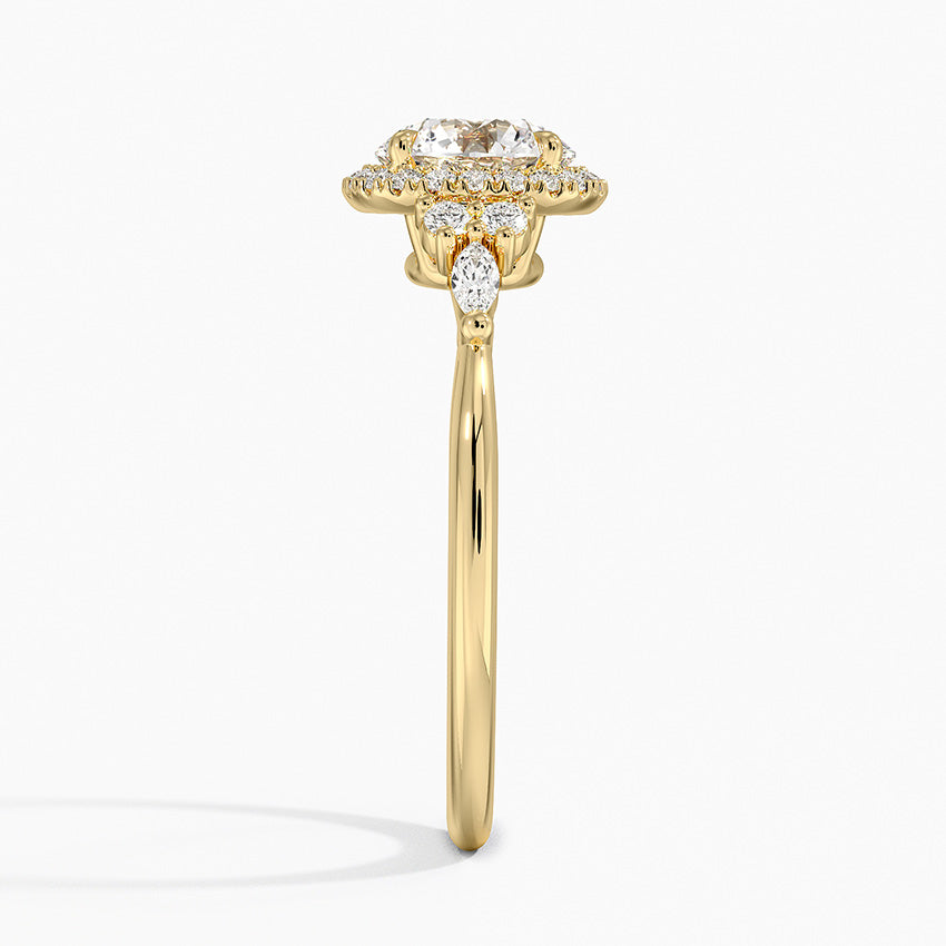 1.25 Karat Halo Tasarım Tektaş Laboratuvar Pırlanta Yüzük 18K -Amara - Bold Diamonds