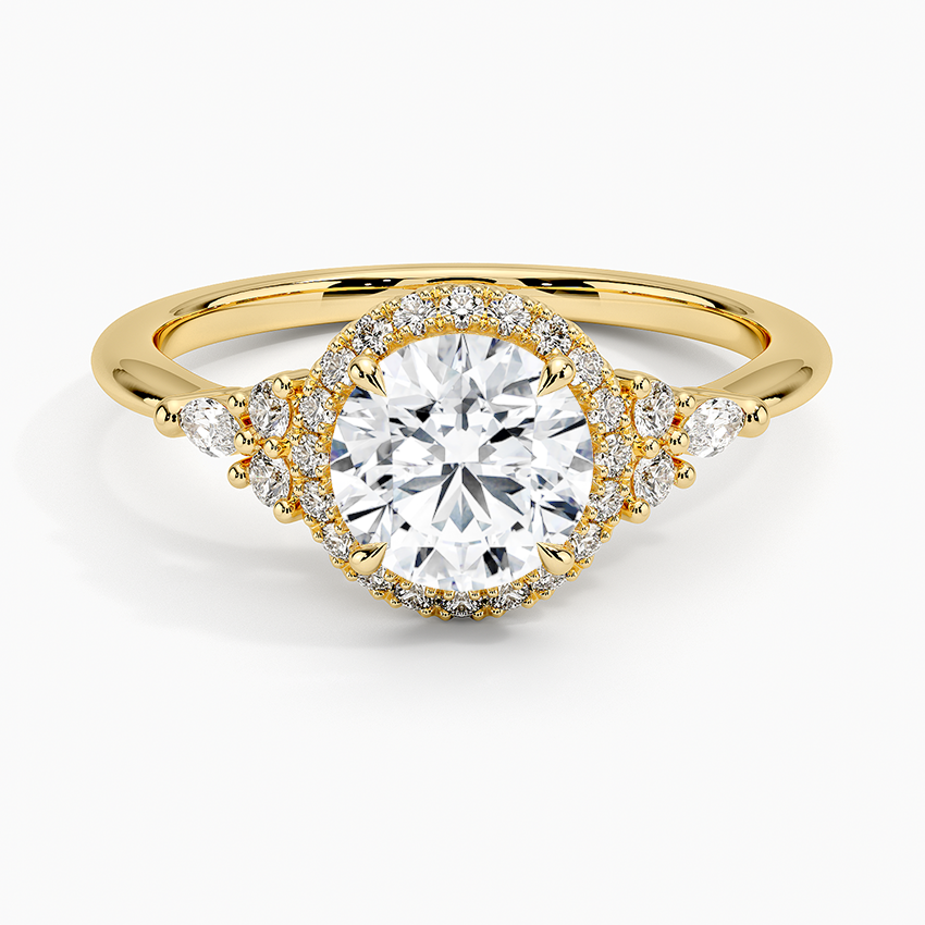 1.25 Karat Halo Tasarım Tektaş Laboratuvar Pırlanta Yüzük 18K -Amara - Bold Diamonds