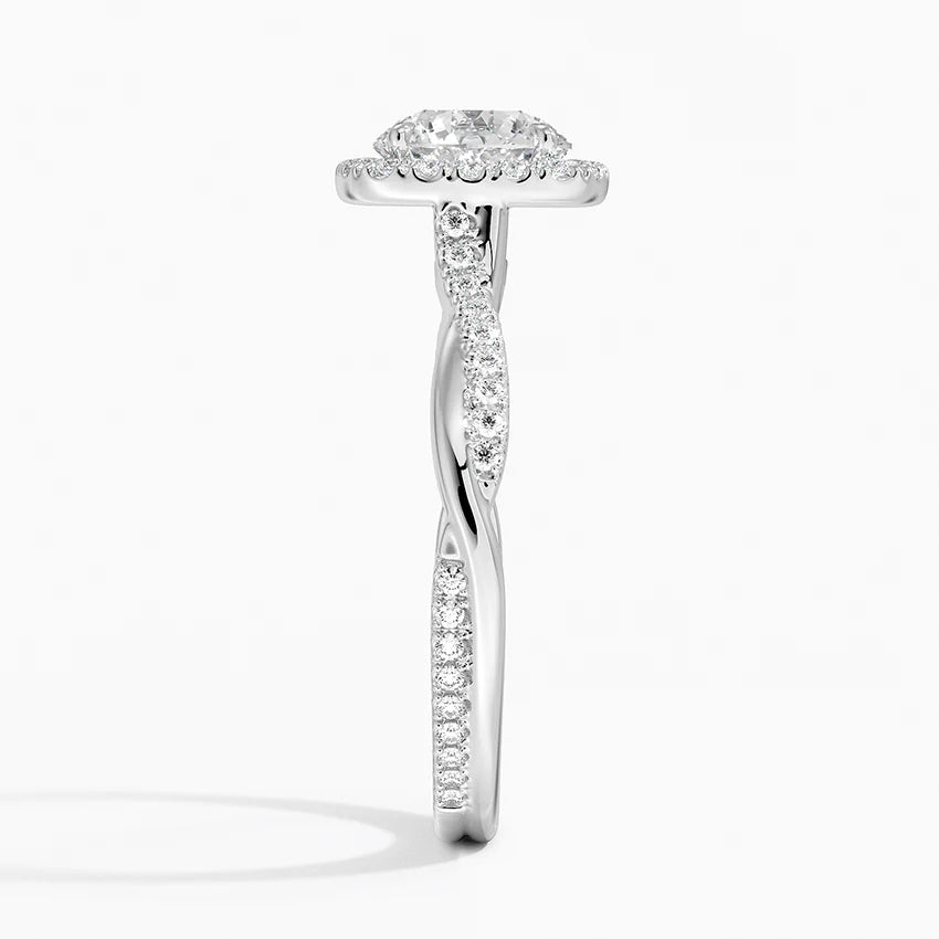 1.25 Karat Halo Tasarım Tektaş Laboratuvar Pırlanta Yüzük 18K -Diamora - Bold Diamonds