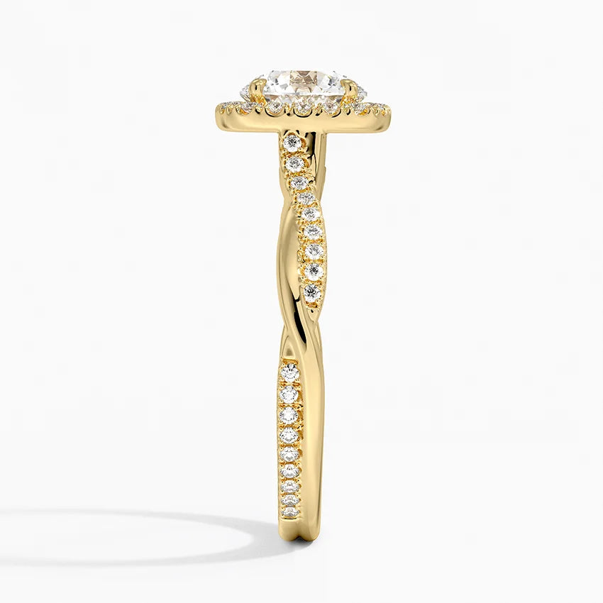 1.25 Karat Halo Tasarım Tektaş Laboratuvar Pırlanta Yüzük 18K -Diamora - Bold Diamonds