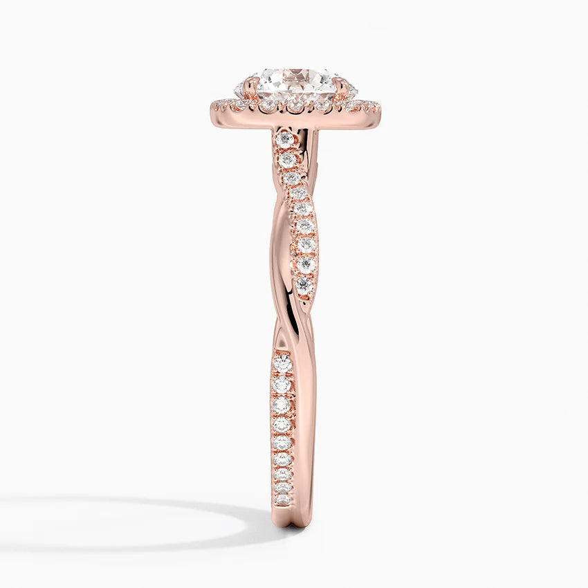 1.25 Karat Halo Tasarım Tektaş Laboratuvar Pırlanta Yüzük 18K -Diamora - Bold Diamonds