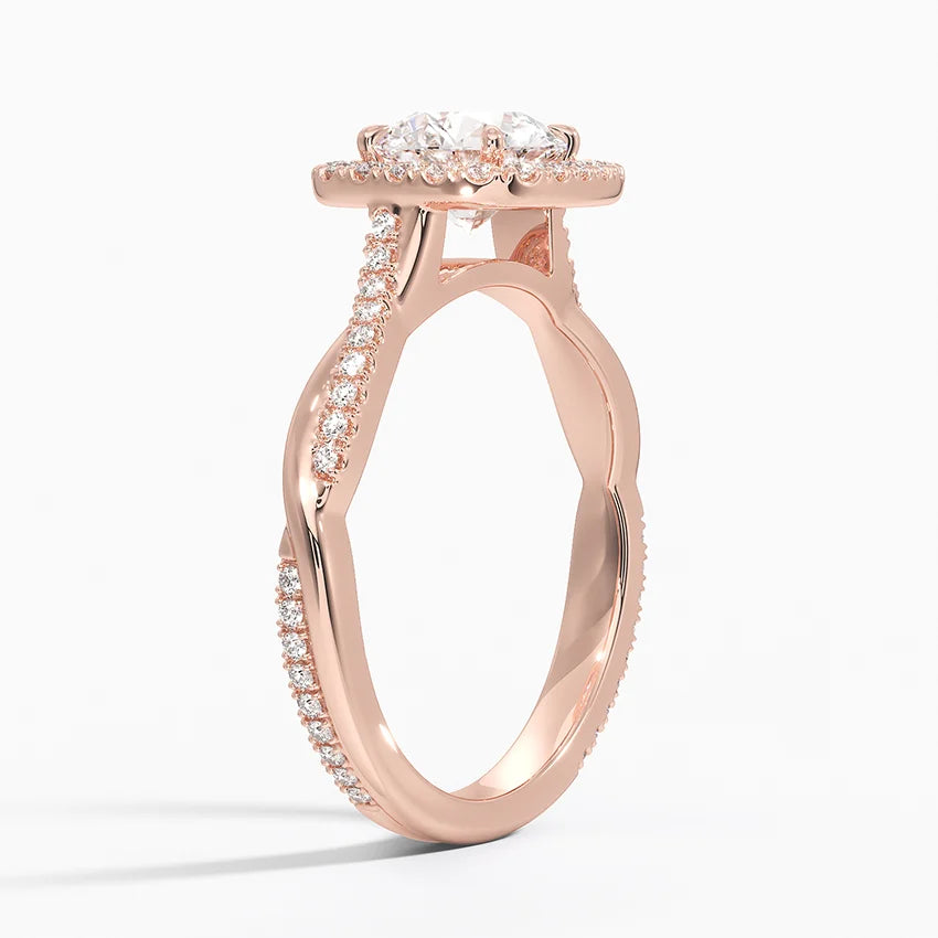 1.25 Karat Halo Tasarım Tektaş Laboratuvar Pırlanta Yüzük 18K -Diamora - Bold Diamonds