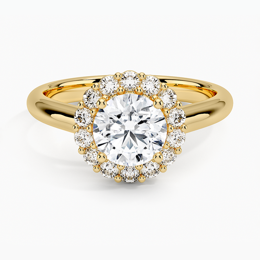 1.25 Karat Halo Tasarım Tektaş Laboratuvar Pırlanta Yüzük 18K -Illumina - Bold Diamonds