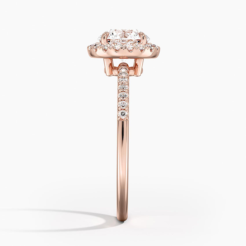 1.25 Karat Halo Tasarım Tektaş Laboratuvar Pırlanta Yüzük 18K -Valora - Bold Diamonds