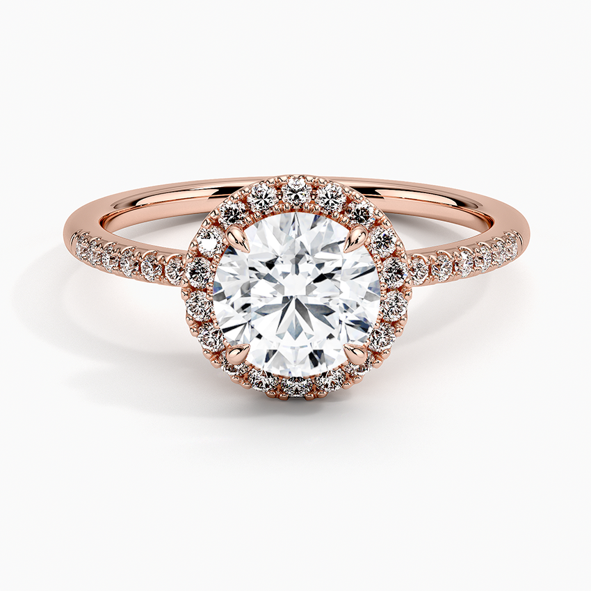 1.25 Karat Halo Tasarım Tektaş Laboratuvar Pırlanta Yüzük 18K -Valora - Bold Diamonds