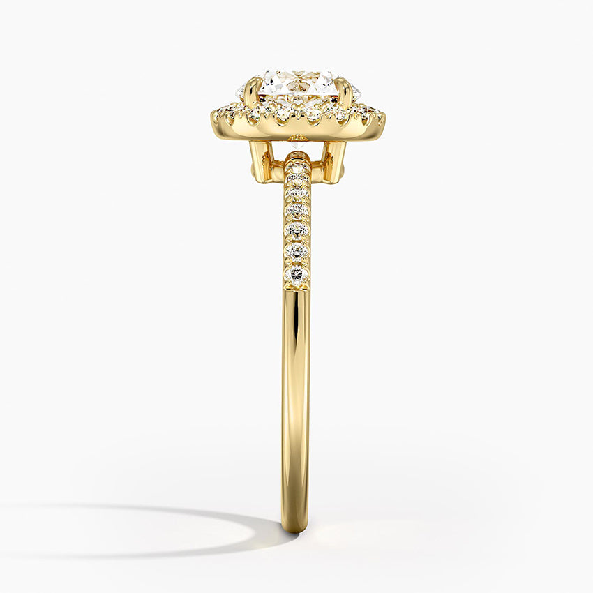 1.25 Karat Halo Tasarım Tektaş Laboratuvar Pırlanta Yüzük 18K -Valora - Bold Diamonds