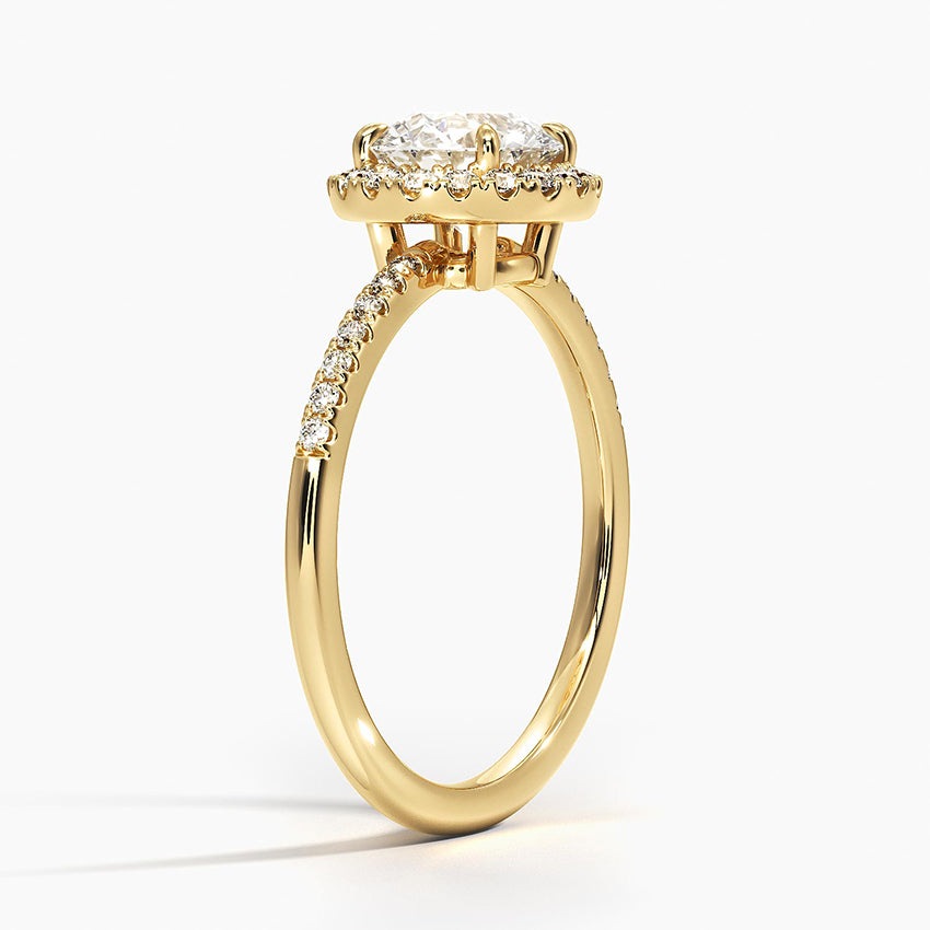 1.25 Karat Halo Tasarım Tektaş Laboratuvar Pırlanta Yüzük 18K -Valora - Bold Diamonds