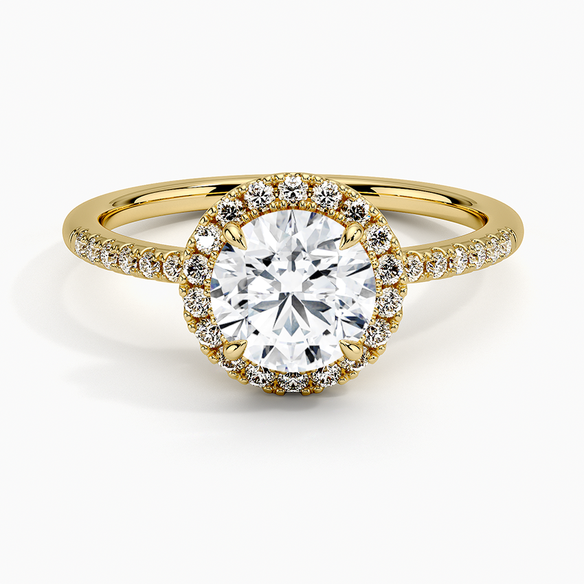 1.25 Karat Halo Tasarım Tektaş Laboratuvar Pırlanta Yüzük 18K -Valora - Bold Diamonds