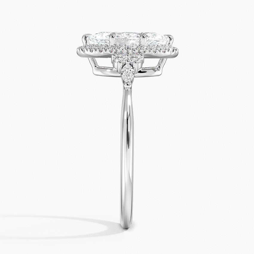 1.25 Karat Marquise Halo Tasarım Tektaş Laboratuvar Pırlanta Yüzük 18K -Amara - Bold Diamonds