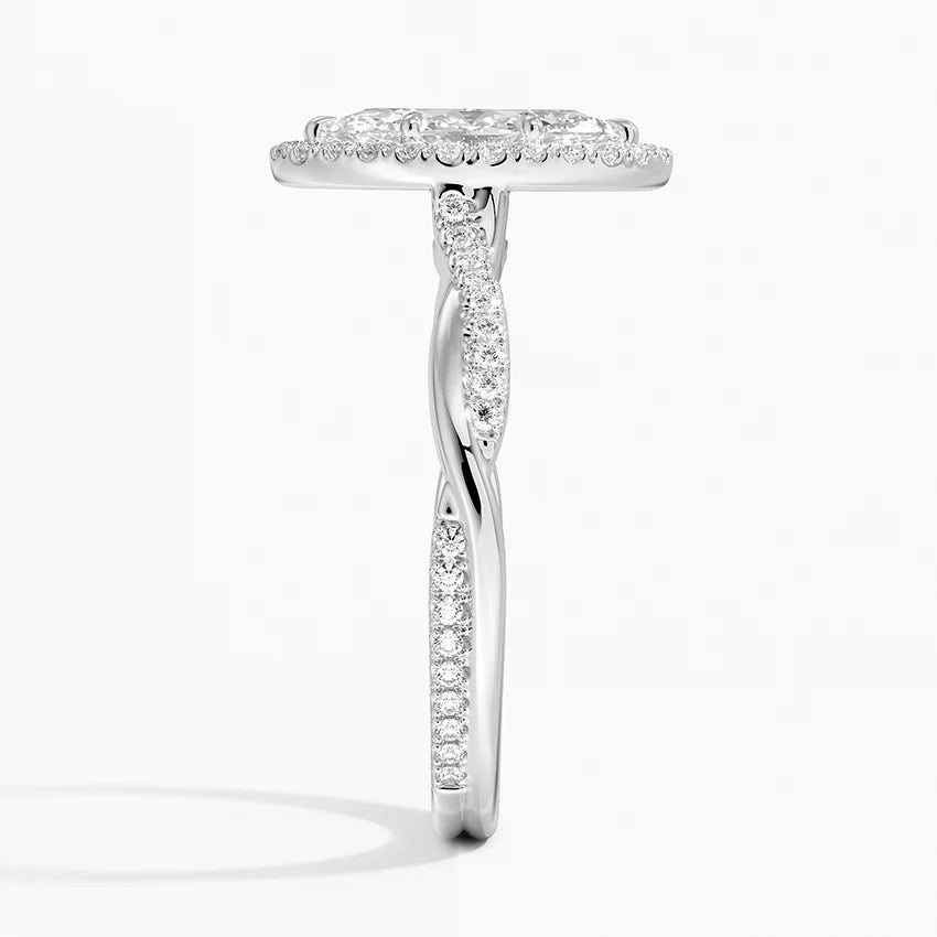 1.25 Karat Marquise Halo Tasarım Tektaş Laboratuvar Pırlanta Yüzük 18K -Diamora - Bold Diamonds