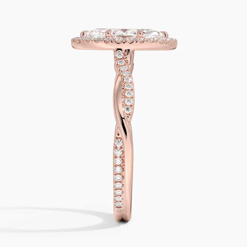 1.25 Karat Marquise Halo Tasarım Tektaş Laboratuvar Pırlanta Yüzük 18K -Diamora - Bold Diamonds
