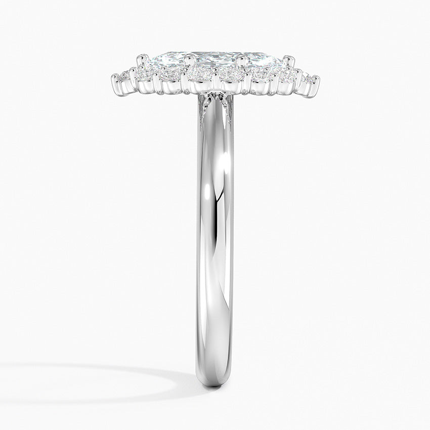 1.25 Karat Marquise Halo Tasarım Tektaş Laboratuvar Pırlanta Yüzük 18K-Illumina - Bold Diamonds