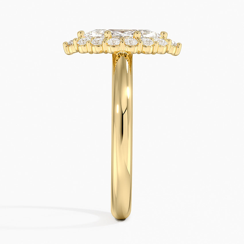 1.25 Karat Marquise Halo Tasarım Tektaş Laboratuvar Pırlanta Yüzük 18K-Illumina - Bold Diamonds
