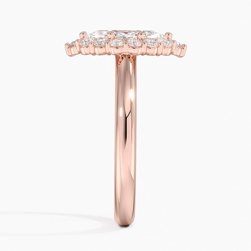 1.25 Karat Marquise Halo Tasarım Tektaş Laboratuvar Pırlanta Yüzük 18K-Illumina - Bold Diamonds