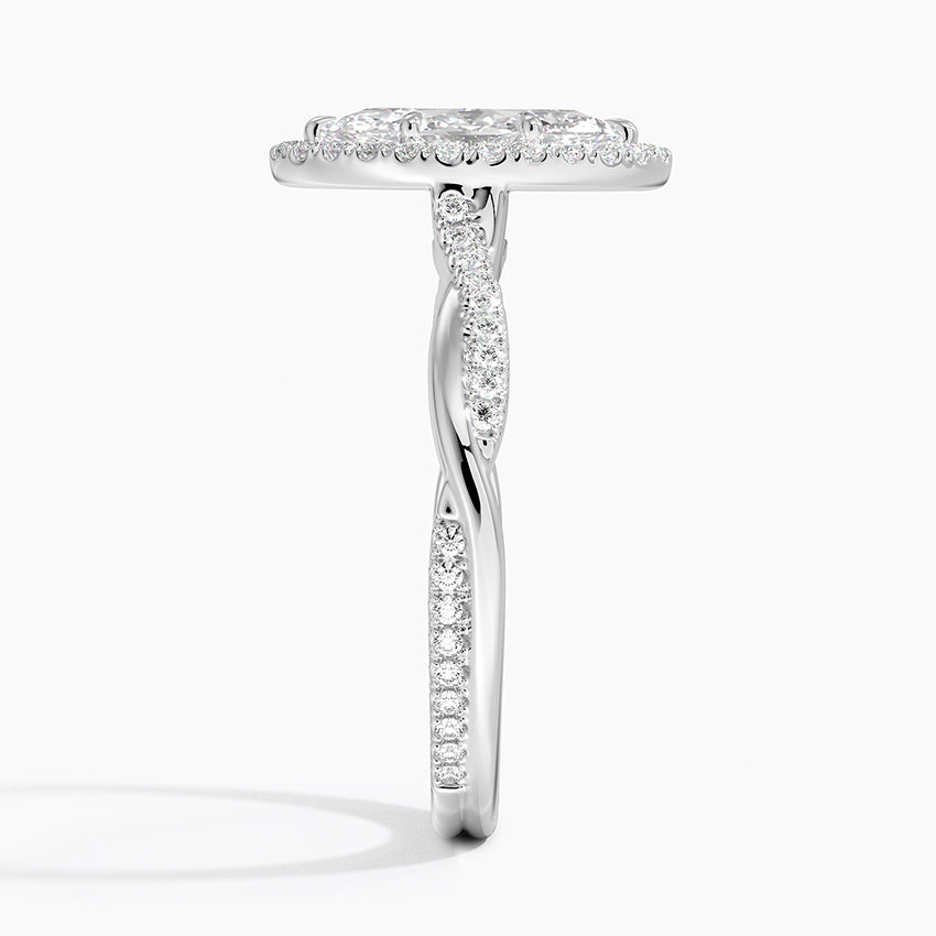 1.25 Karat Marquise Halo Tasarım Tektaş Laboratuvar Pırlanta Yüzük 18K -Magnara - Bold Diamonds