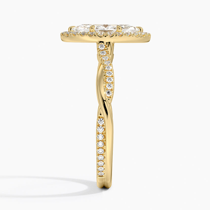 1.25 Karat Marquise Halo Tasarım Tektaş Laboratuvar Pırlanta Yüzük 18K -Magnara - Bold Diamonds