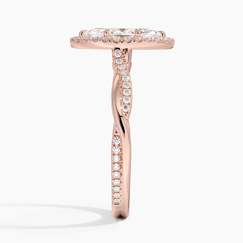 1.25 Karat Marquise Halo Tasarım Tektaş Laboratuvar Pırlanta Yüzük 18K -Magnara - Bold Diamonds
