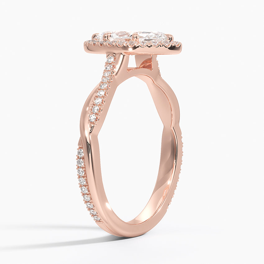 1.25 Karat Marquise Halo Tasarım Tektaş Laboratuvar Pırlanta Yüzük 18K -Magnara - Bold Diamonds