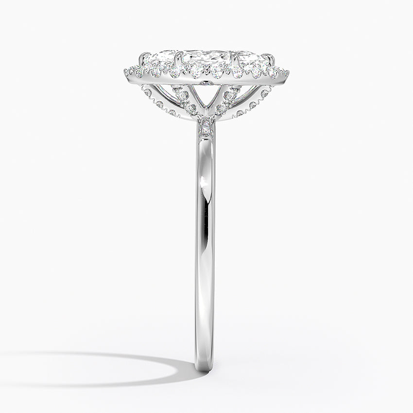 1.25 Karat Marquise Halo Tasarım Tektaş Laboratuvar Pırlanta Yüzük 18K -Ophelia - Bold Diamonds