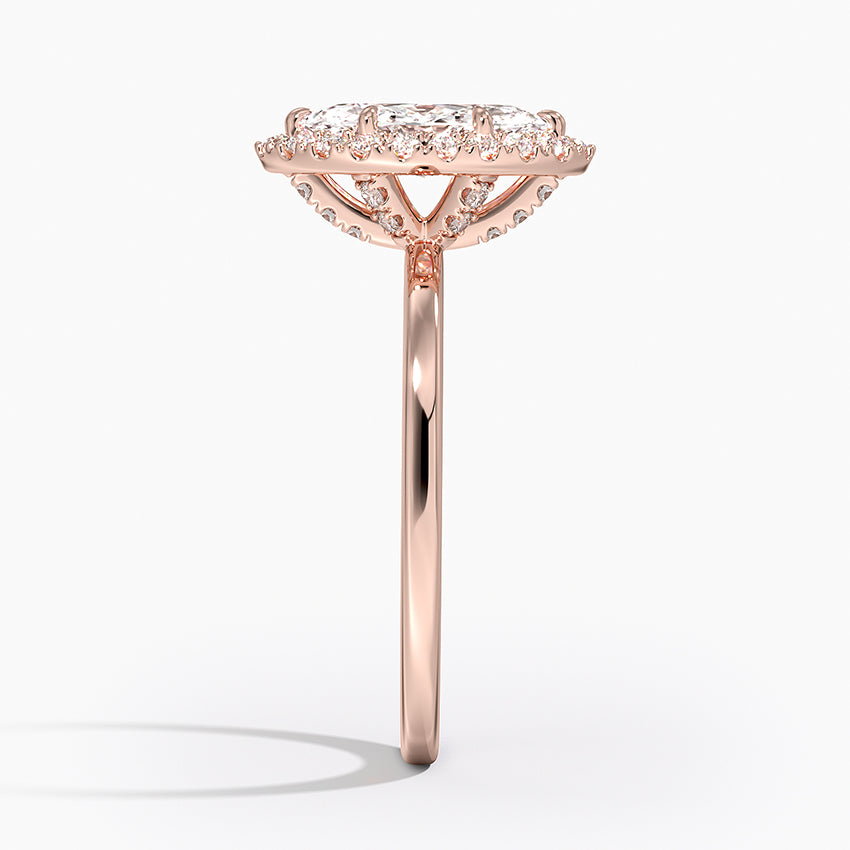 1.25 Karat Marquise Halo Tasarım Tektaş Laboratuvar Pırlanta Yüzük 18K -Ophelia - Bold Diamonds