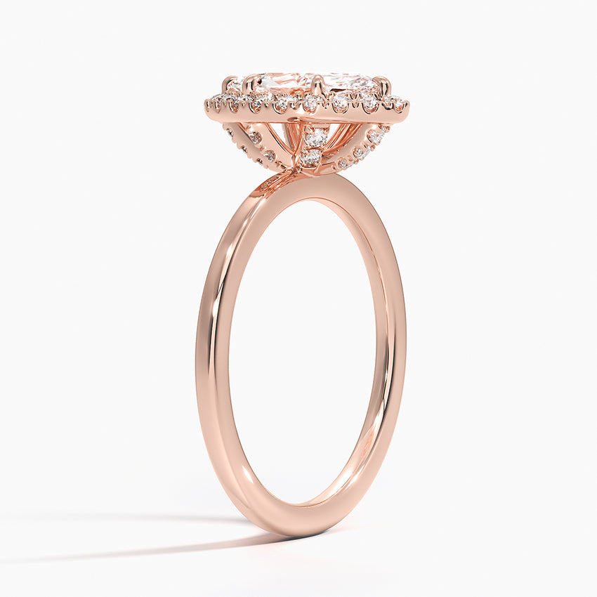 1.25 Karat Marquise Halo Tasarım Tektaş Laboratuvar Pırlanta Yüzük 18K -Ophelia - Bold Diamonds