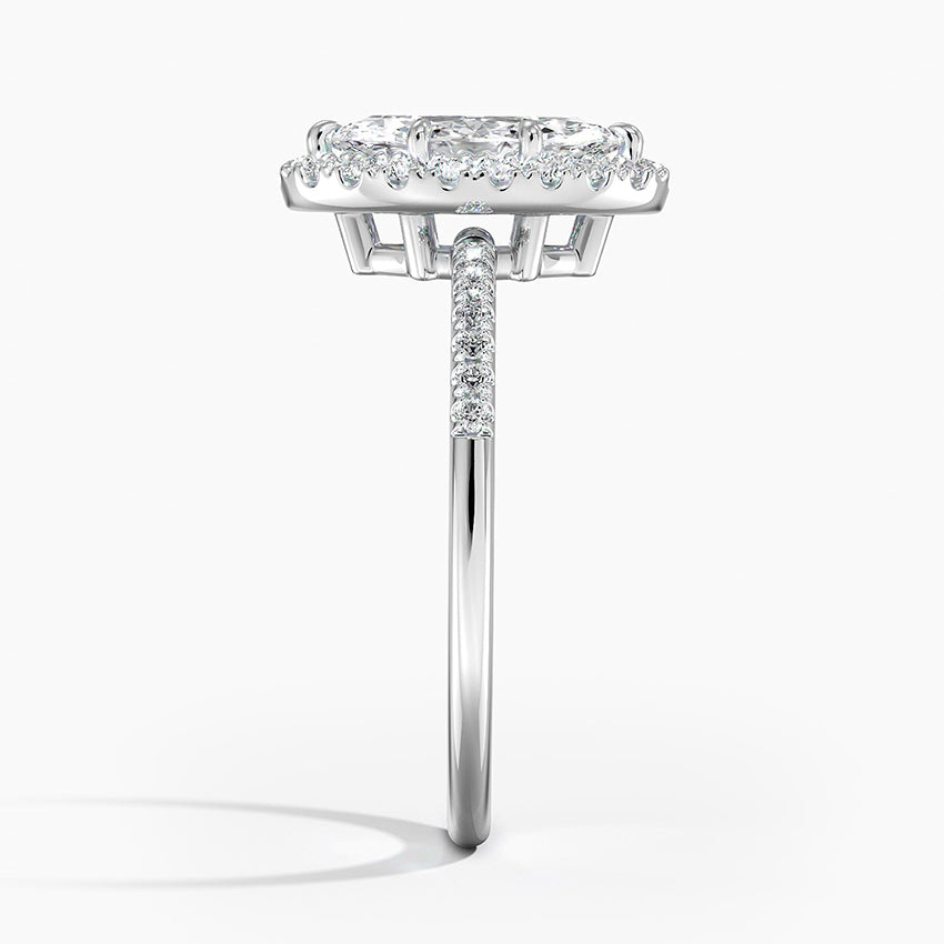 1.25 Karat Marquise Halo Tasarım Tektaş Laboratuvar Pırlanta Yüzük 18K -Valora - Bold Diamonds