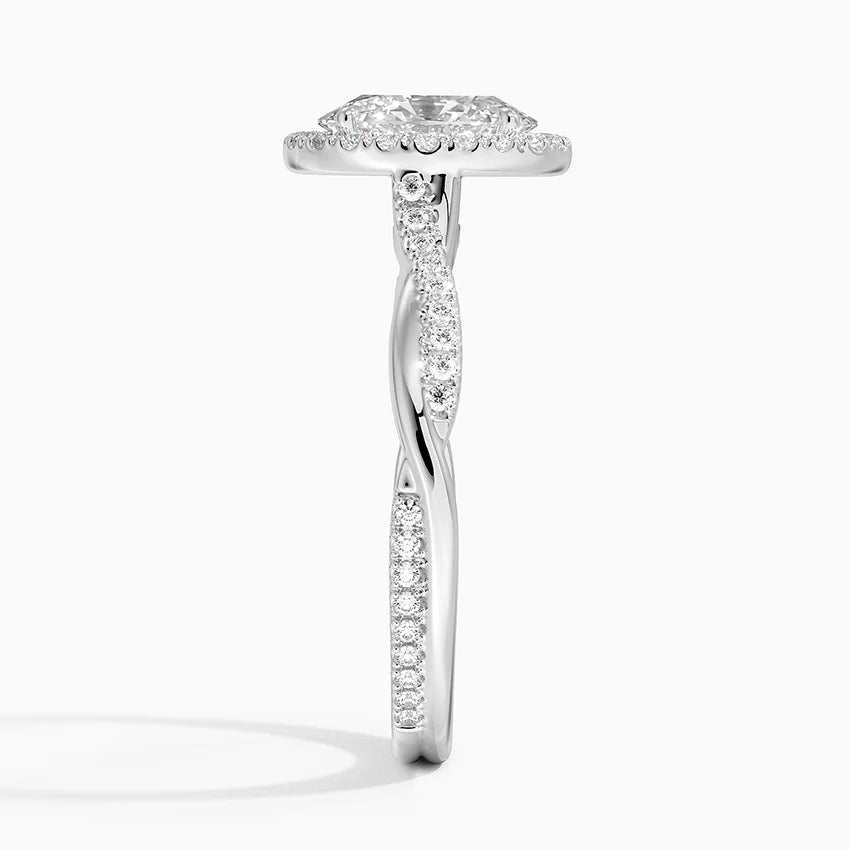 1.25 Karat Oval Halo Tasarım Tektaş Laboratuvar Pırlanta Yüzük 18K -Diamora - Bold Diamonds