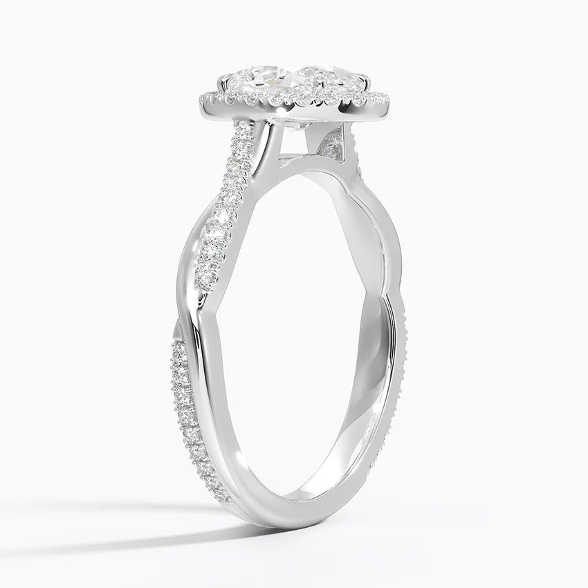 1.25 Karat Oval Halo Tasarım Tektaş Laboratuvar Pırlanta Yüzük 18K -Diamora - Bold Diamonds