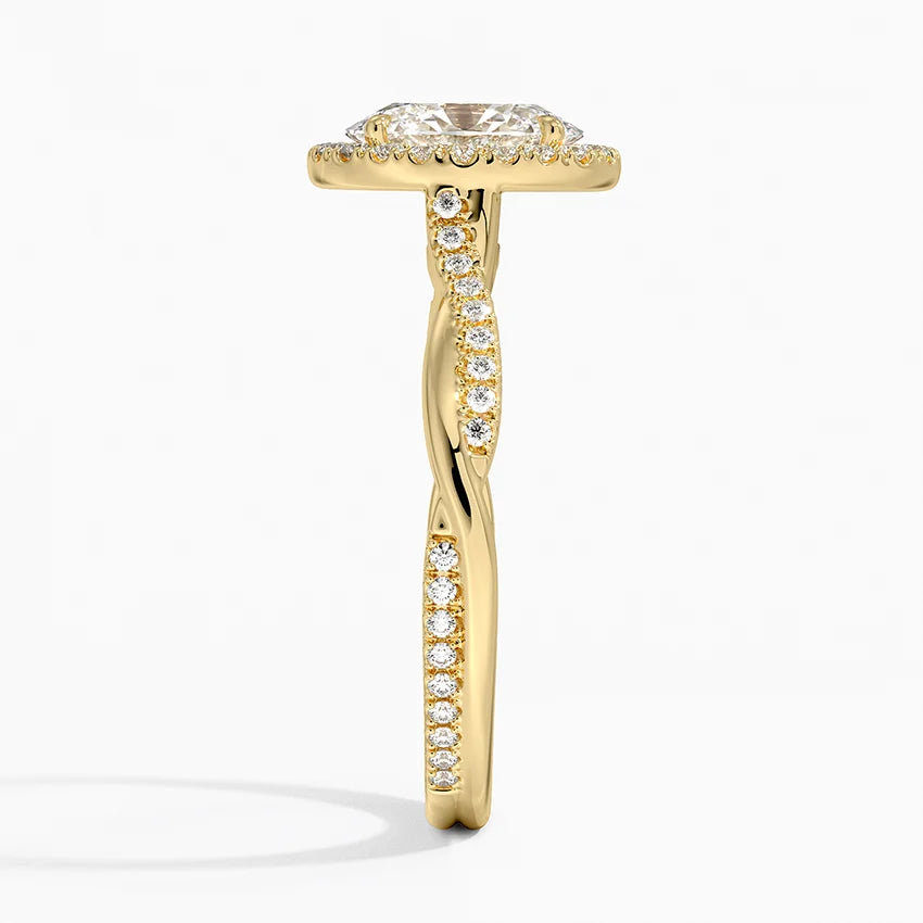 1.25 Karat Oval Halo Tasarım Tektaş Laboratuvar Pırlanta Yüzük 18K -Diamora - Bold Diamonds