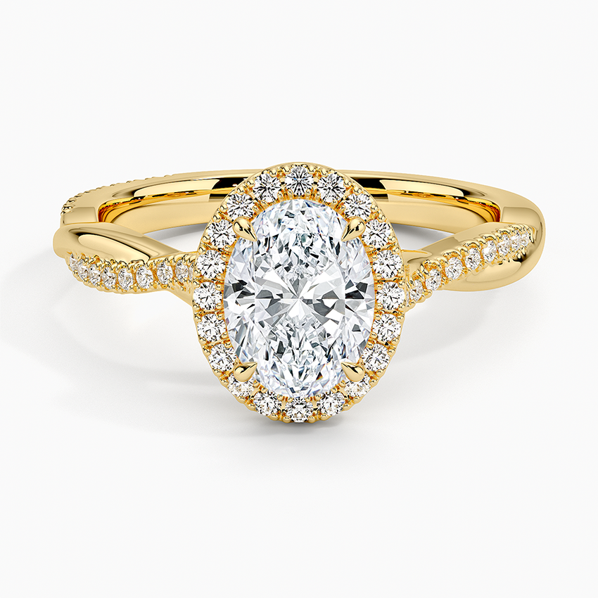 1.25 Karat Oval Halo Tasarım Tektaş Laboratuvar Pırlanta Yüzük 18K -Diamora - Bold Diamonds