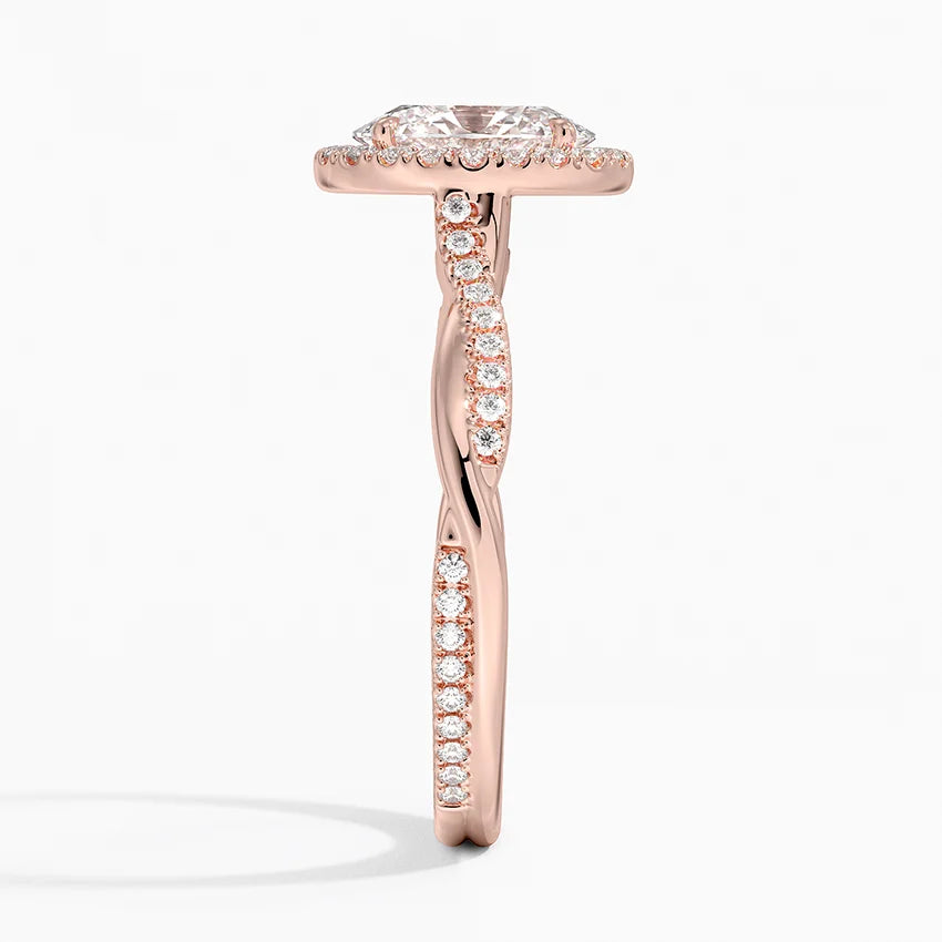 1.25 Karat Oval Halo Tasarım Tektaş Laboratuvar Pırlanta Yüzük 18K -Diamora - Bold Diamonds