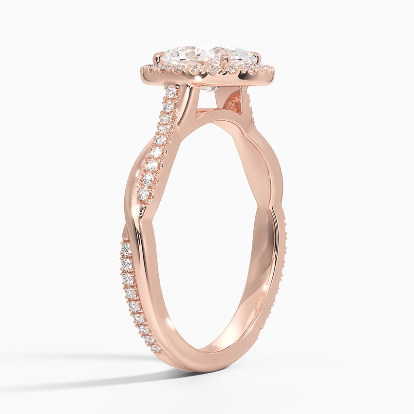 1.25 Karat Oval Halo Tasarım Tektaş Laboratuvar Pırlanta Yüzük 18K -Diamora - Bold Diamonds