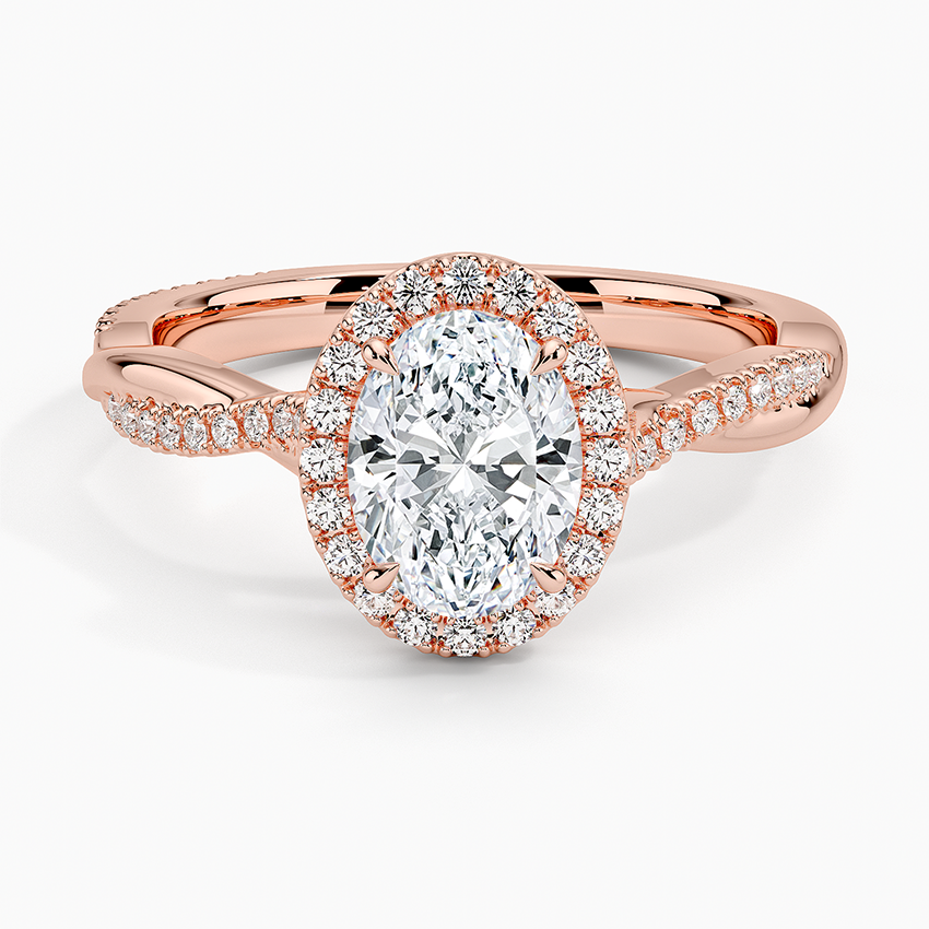 1.25 Karat Oval Halo Tasarım Tektaş Laboratuvar Pırlanta Yüzük 18K -Diamora - Bold Diamonds