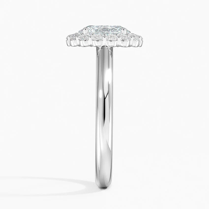 1.25 Karat Oval Halo Tasarım Tektaş Laboratuvar Pırlanta Yüzük 18K -Illumina - Bold Diamonds