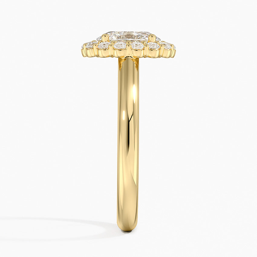 1.25 Karat Oval Halo Tasarım Tektaş Laboratuvar Pırlanta Yüzük 18K -Illumina - Bold Diamonds