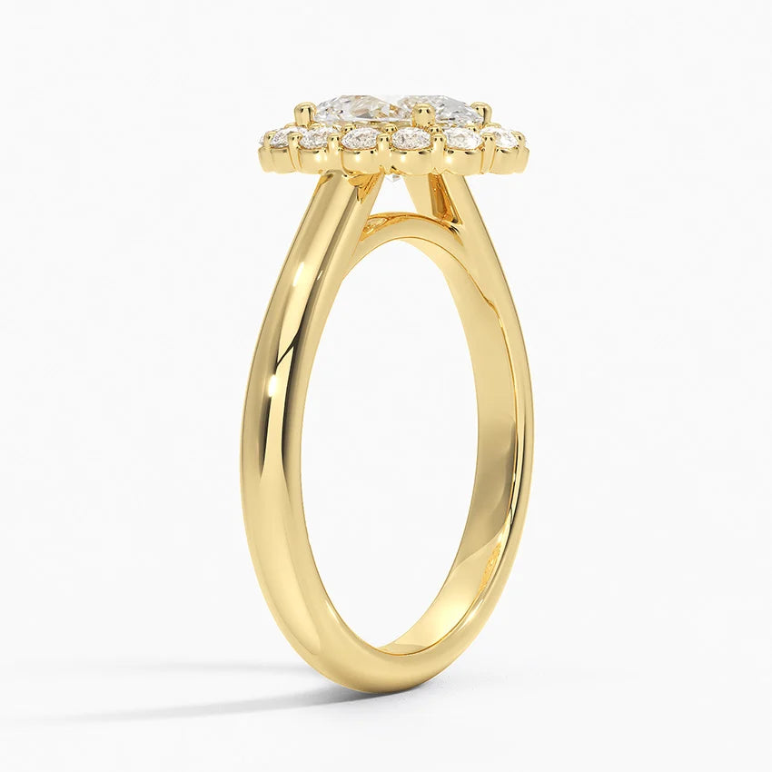 1.25 Karat Oval Halo Tasarım Tektaş Laboratuvar Pırlanta Yüzük 18K -Illumina - Bold Diamonds