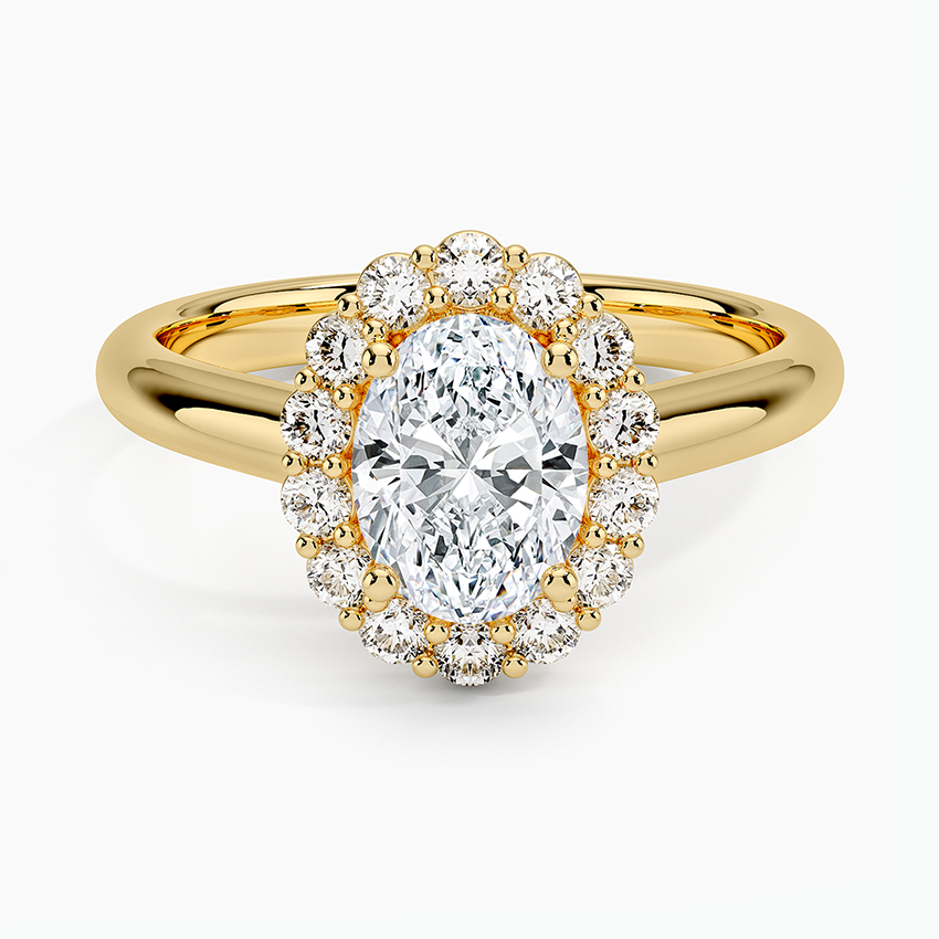 1.25 Karat Oval Halo Tasarım Tektaş Laboratuvar Pırlanta Yüzük 18K -Illumina - Bold Diamonds