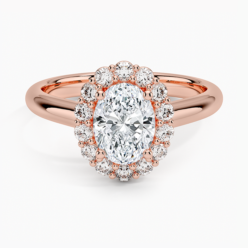 1.25 Karat Oval Halo Tasarım Tektaş Laboratuvar Pırlanta Yüzük 18K -Illumina - Bold Diamonds