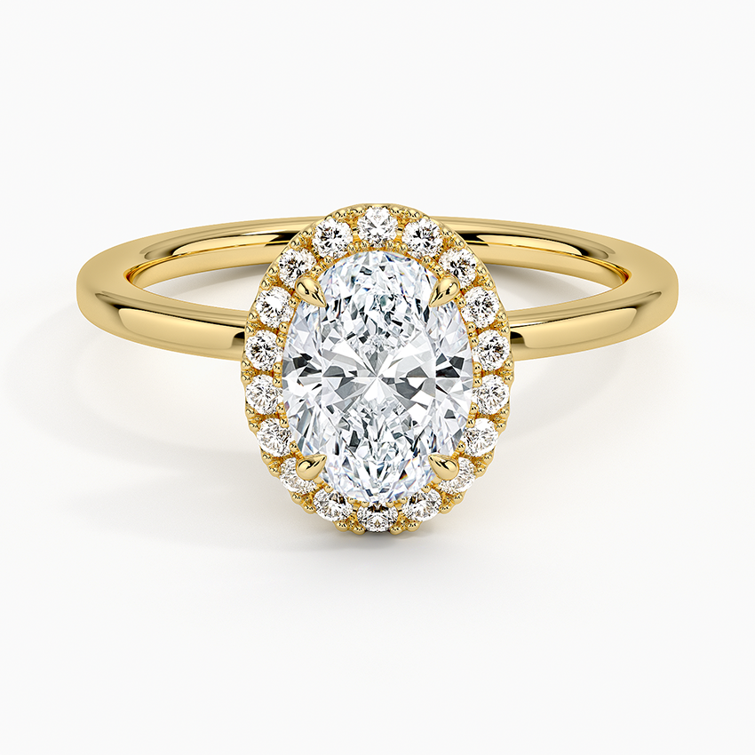 1,25 Karat Oval Halo Tasarım Tektaş Laboratuvar Pırlanta Yüzük 18K -Ophelia - Bold Diamonds