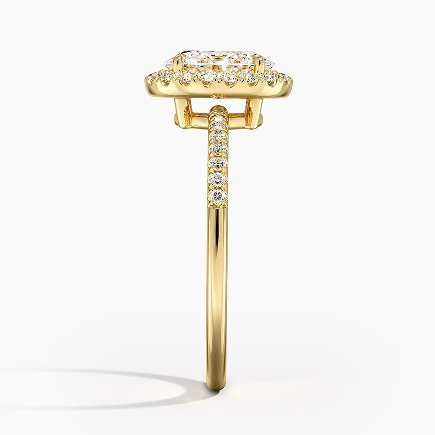1.25 Karat Oval Halo Tasarım Tektaş Laboratuvar Pırlanta Yüzük 18K -Valora - Bold Diamonds
