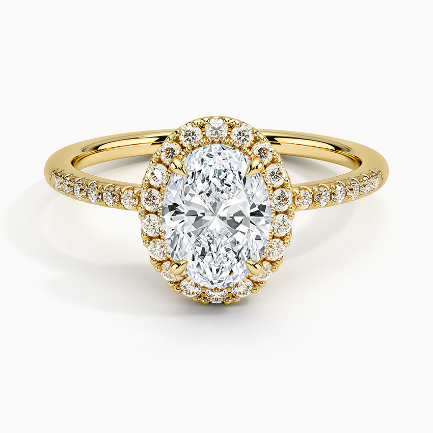 1.25 Karat Oval Halo Tasarım Tektaş Laboratuvar Pırlanta Yüzük 18K -Valora - Bold Diamonds