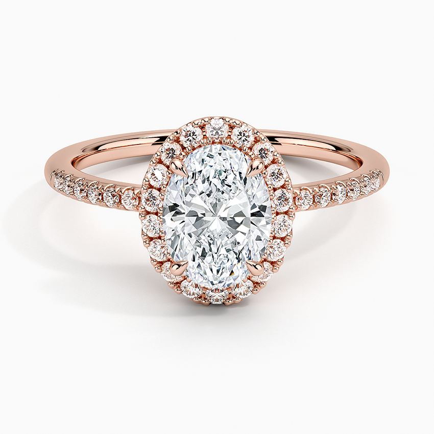1.25 Karat Oval Halo Tasarım Tektaş Laboratuvar Pırlanta Yüzük 18K -Valora - Bold Diamonds