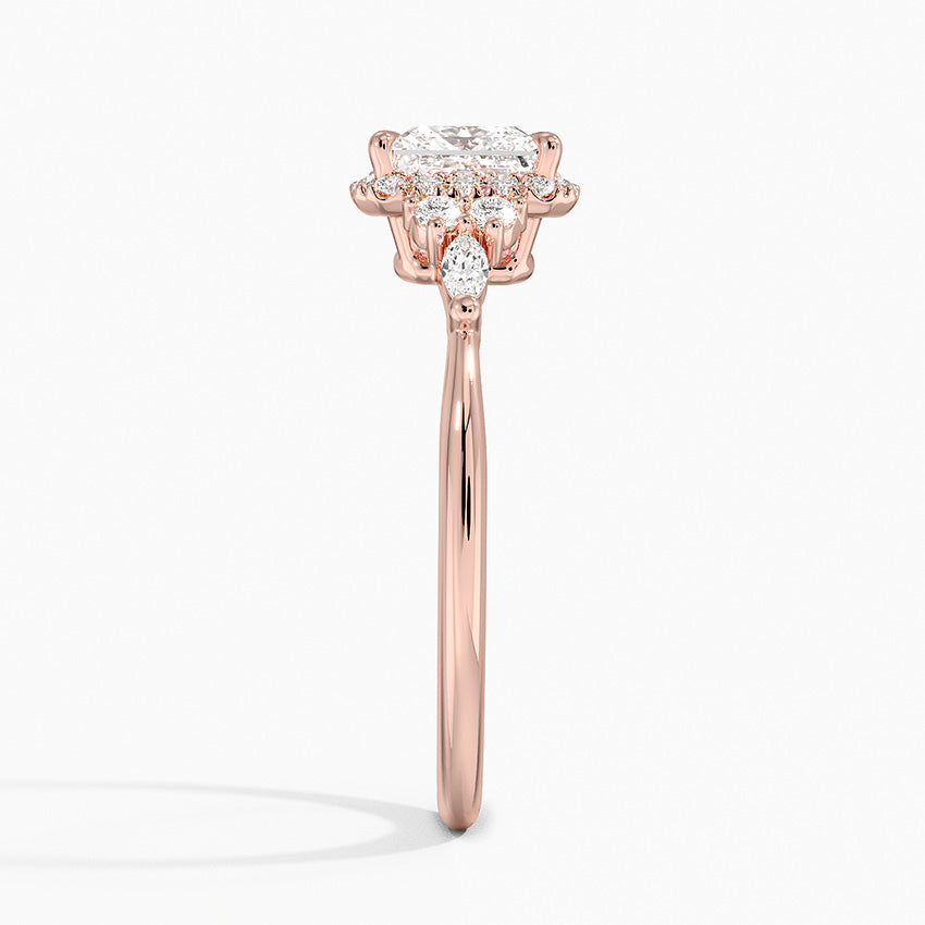 1.25 Karat Prenses Halo Tasarım Tektaş Laboratuvar Pırlanta Yüzük 18K -Amara - Bold Diamonds